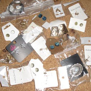 Lot of 18 & More Stud Pierced Earrings & More